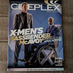 2/$40 Cineplex Magazine May 2016 Vol 17 No 4 X-Men's Fassbender McAvoy Gosling